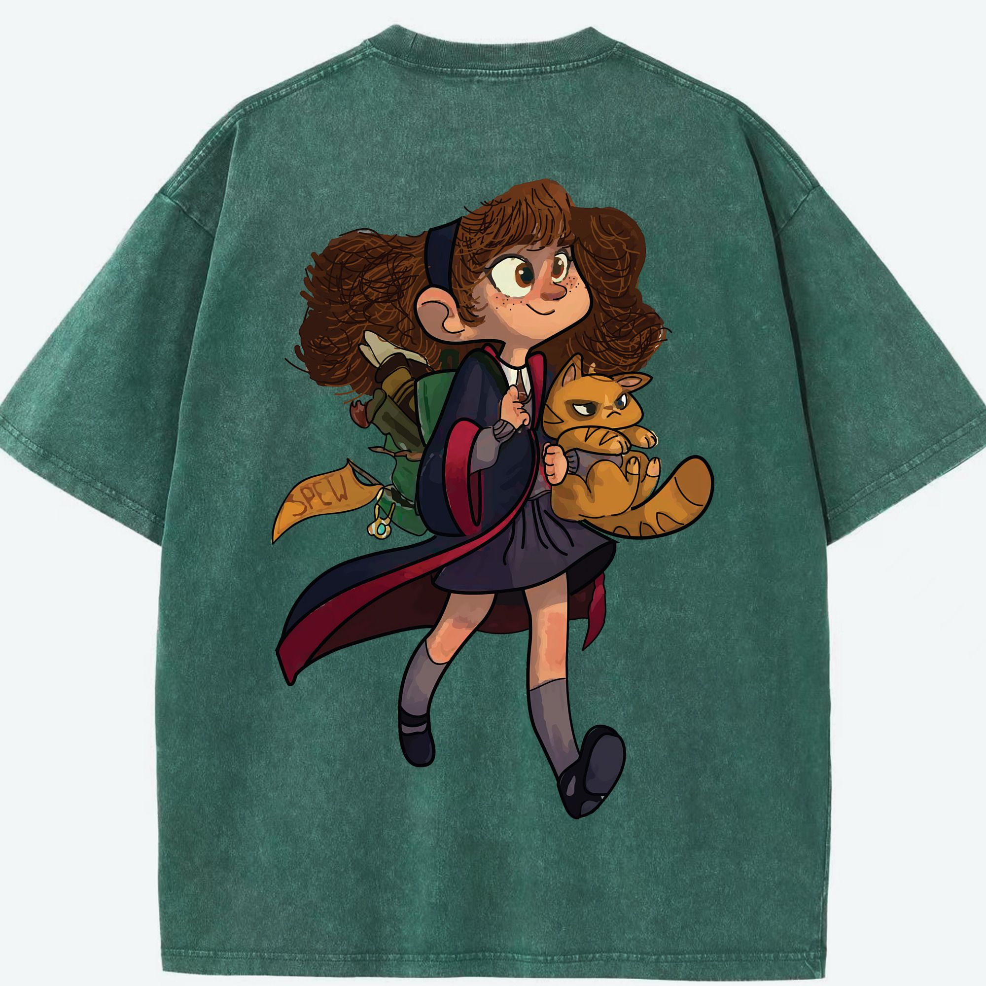 （画像用） Harry Potter ハリー・ポッターシリーズ 綿100% ヴィンテージ風 半袖Tシャツ（背面プリント）
